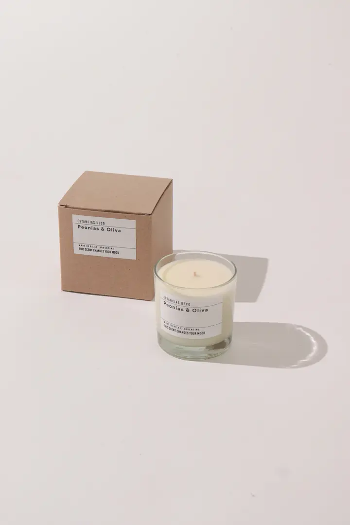 Vela Jade Peonia y Oliva