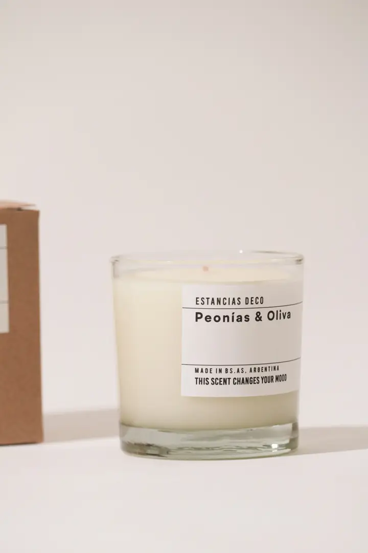 Vela Jade Peonia y Oliva