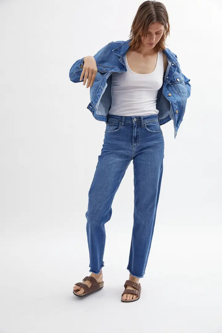 Jean Mango Azul