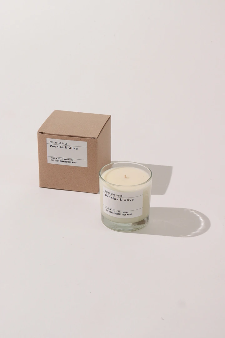 Vela Jade Peonia y Oliva