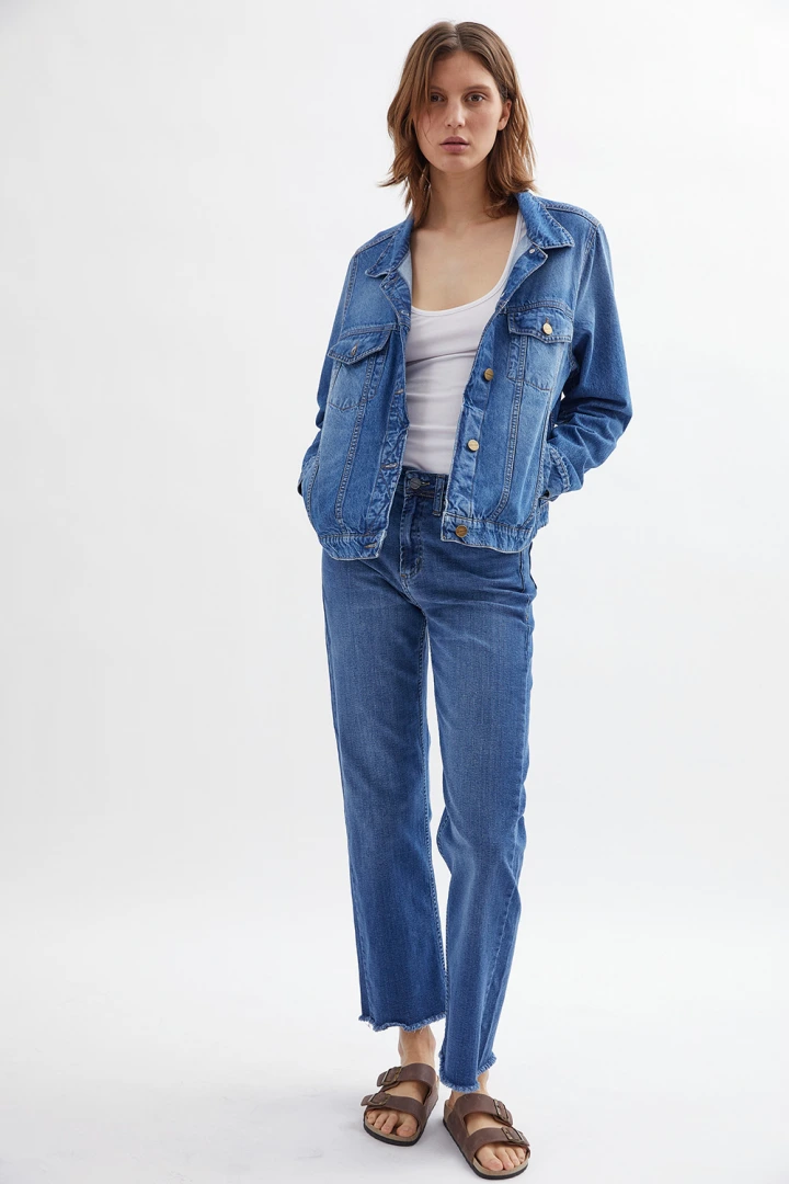 Jean Mango Azul